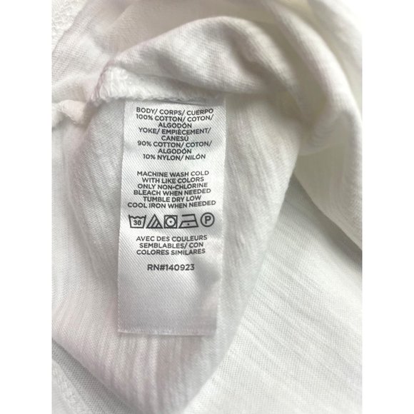 LOFT Women Crochet Yoke Flutter Sleeve Top M - Picture 11 of 16